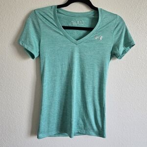 Under Armour Women's Teal V-Neck Tee Size XS